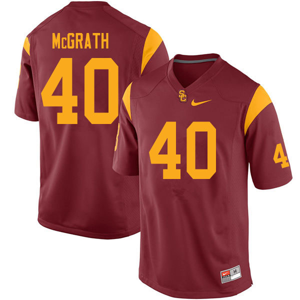 Men #40 Chase McGrath USC Trojans College Football Jerseys Sale-Cardinal